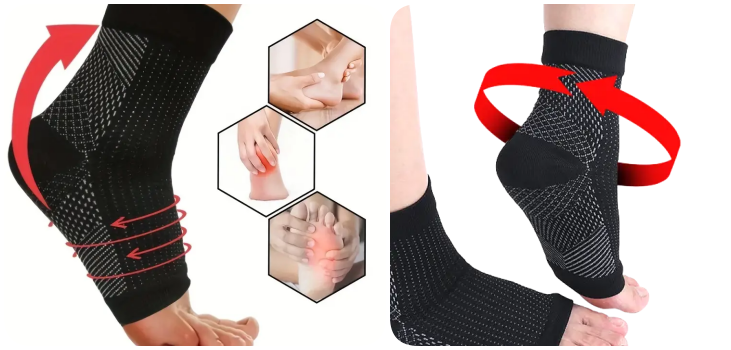 Comprex compression socks collage of man wearing them